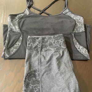 Kyodan Athletic Wear Capri Leggings & Matching Sports Top (Set) - SZ Large